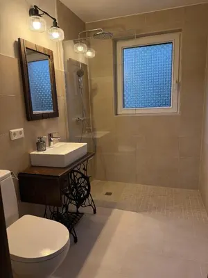 Ein Badezimmer in der Unterkunft Stadt Land Ferienhaus