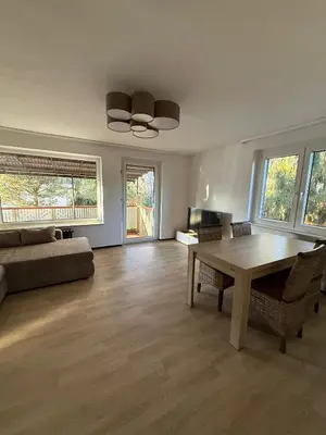 Ein Sitzbereich in der Unterkunft Stadt Land Ferienhaus
