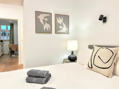 Ein Bett oder Betten in einem Zimmer der Unterkunft Katzbach - Design Flats with Self Check-In