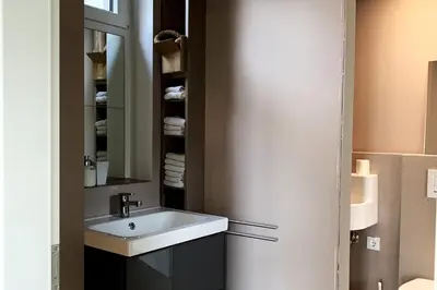 Ein Badezimmer in der Unterkunft Appartement & Kuschelbett am See
