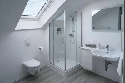 Ein Badezimmer in der Unterkunft Zimmervermietung
