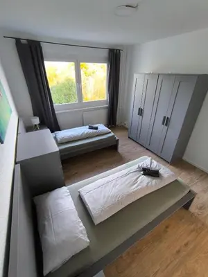 Ein Bett oder Betten in einem Zimmer der Unterkunft Charmante Wohnung in Potsdam