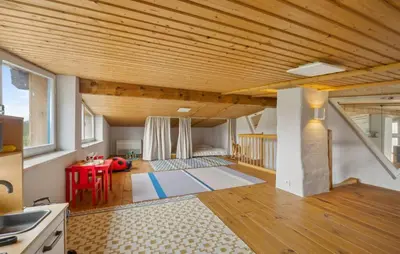 Ein Bett oder Betten in einem Zimmer der Unterkunft Annenwalde Country House 4 bedrooms with Sauna