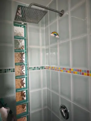 Ein Badezimmer in der Unterkunft See-Haus, Arboretum & Sauna am Plessower-See