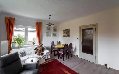 Ein Sitzbereich in der Unterkunft Gästehaus Barthel