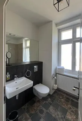 Ein Badezimmer in der Unterkunft Besondere Ferienwohnung am Rande der Hauptstadt