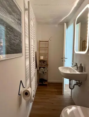 Ein Badezimmer in der Unterkunft Ferienwohnung Oranienburg