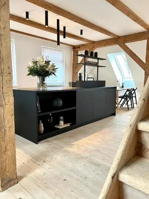 Küche/Küchenzeile in der Unterkunft Studio nuthetal, nahe Berlin & Potsdam, Parkplatz