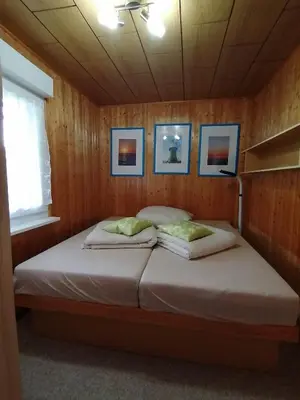 Ein Bett oder Betten in einem Zimmer der Unterkunft Bungalow am Ferchesarer See