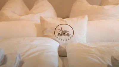 Ein Bett oder Betten in einem Zimmer der Unterkunft Bauernhof
