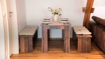 Ein Sitzbereich in der Unterkunft Schwalbennest