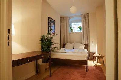 Ein Bett oder Betten in einem Zimmer der Unterkunft Luxusapartment am Rosenthaler Platz - AP1