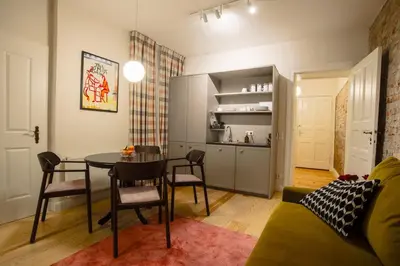 Küche/Küchenzeile in der Unterkunft High-End Suite direkt am Rosenthaler Platz - AP3