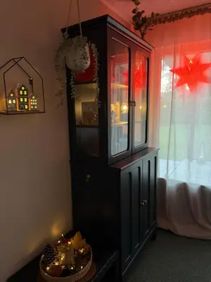 Ein Bett oder Betten in einem Zimmer der Unterkunft Häuschen am Vielitzsee mit großem Garten
