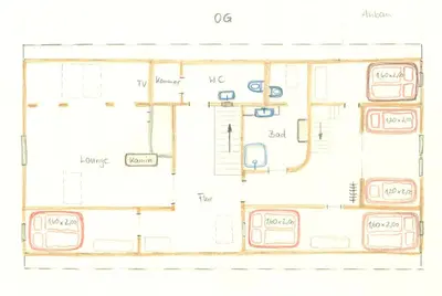 Grundriss der Unterkunft Landhauswolfsruh - Historischer Dreiseitenhof in Brandenburg - Sauna - Familie-Freunde-Retreat