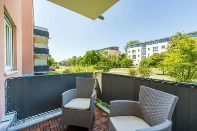 Ein Balkon oder eine Terrasse in der Unterkunft Potsdamer Designer Wohnung
