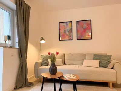 Ein Sitzbereich in der Unterkunft Apartment with terrace in Berlin-Köpenick