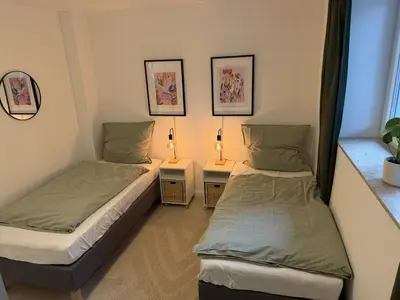Ein Bett oder Betten in einem Zimmer der Unterkunft Apartment with terrace in Berlin-Köpenick