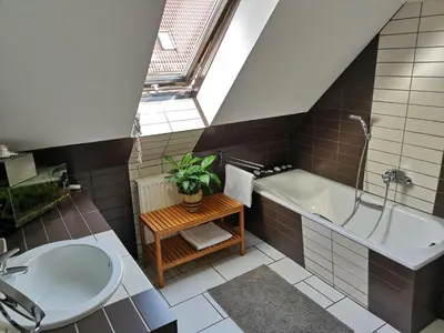 Ein Badezimmer in der Unterkunft Holiday Home für 6 Personen ca- 120 m² in Zepernick- Brandenburg - Berlin und Umgebung by Interhome