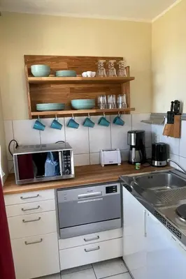 Küche/Küchenzeile in der Unterkunft Holiday Home Ferienanlage Am Sidowsee by Interhome