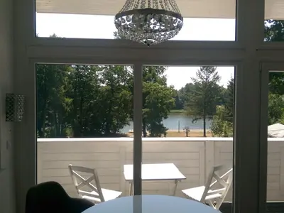 Blick auf einen Fluss in der Nähe des Ferienhauses