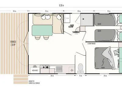 Grundriss der Unterkunft Apartment in Hohenlychen mit Grill- Loggia 5 by Interhome