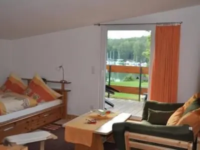 Ein Sitzbereich in der Unterkunft Apartment Appartement in Joachimsthal mit Kleiner Terrasse by Interhome