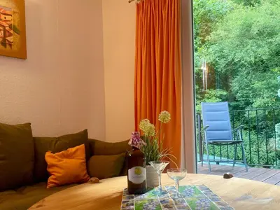 Ein Sitzbereich in der Unterkunft Apartment Nette Wohnung in Joachimsthal mit Kleiner Terrasse by Interhome