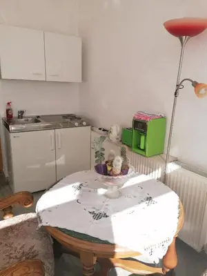 Küche/Küchenzeile in der Unterkunft Kleines Haus im Oderbruch