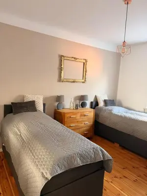 Ein Bett oder Betten in einem Zimmer der Unterkunft Apartment für max 6 Personen nahe Berlin und Potsdam