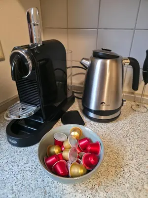 Kaffee-/Teezubehör in der Unterkunft Ruhig gelegene 59,25qm Erdgeschosswohnung