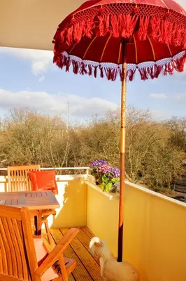 Ein Balkon oder eine Terrasse in der Unterkunft Morgenland Ferienwohnung