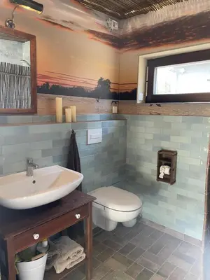 Ein Badezimmer in der Unterkunft Auszeit Separee am See