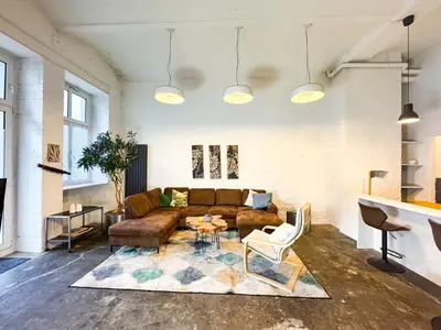 Ein Sitzbereich in der Unterkunft Loft for 6 with Mezzanine Level
