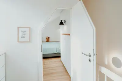 Ein Bett oder Betten in einem Zimmer der Unterkunft Stylish Holiday Apartment In The Spreewald