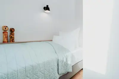 Ein Bett oder Betten in einem Zimmer der Unterkunft Stylish Holiday Apartment In The Spreewald
