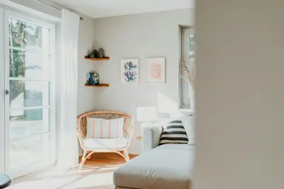 Ein Sitzbereich in der Unterkunft Lovely Holiday Apartment In Lower Spreewald