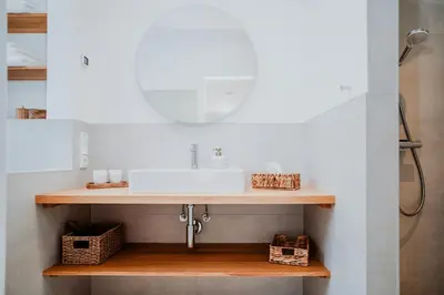 Ein Badezimmer in der Unterkunft Lovely Holiday Apartment In Lower Spreewald