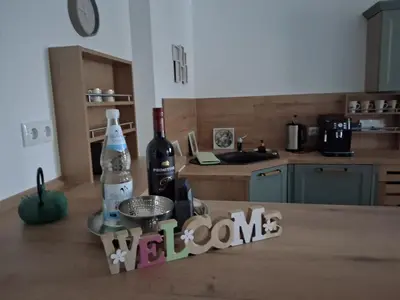 Küche/Küchenzeile in der Unterkunft Auszeit