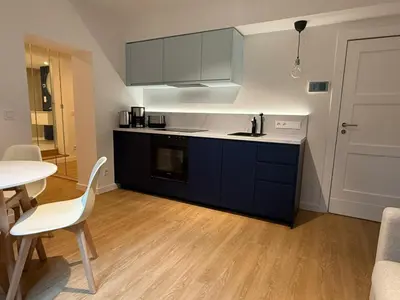 Küche/Küchenzeile in der Unterkunft Apartment Garten-Oase Berlin - Olympiastadion, Waldbühne, Messe