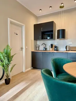 Küche/Küchenzeile in der Unterkunft Elegantes Single-Apartment U39-3