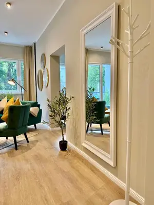 Ein Sitzbereich in der Unterkunft Design-Studio mit Balkon U39-2