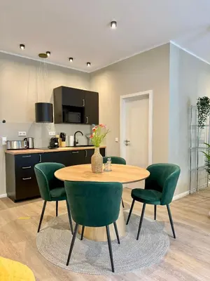 Küche/Küchenzeile in der Unterkunft Design-Studio mit Balkon U39-2