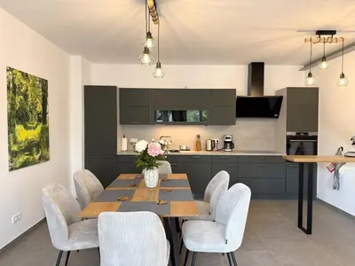 Küche/Küchenzeile in der Unterkunft Ferienwohnung-Karwe