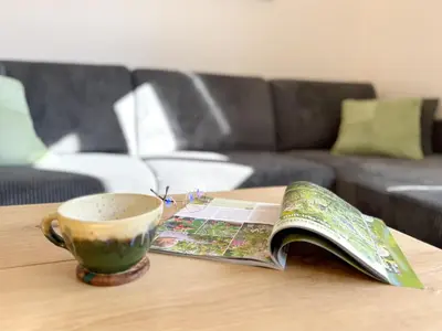 Ein Sitzbereich in der Unterkunft Ferienwohnung-Karwe