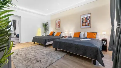 Ein Bett oder Betten in einem Zimmer der Unterkunft Gemütliches Apartment in Wedding - 75QM