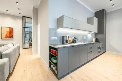 Küche/Küchenzeile in der Unterkunft Wunderschönes großes Altbau Apartment