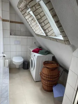 Ein Badezimmer in der Unterkunft Ferienwohnung am Scharmützelsee mit Kind und Hund!