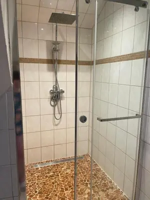 Ein Badezimmer in der Unterkunft Ferienwohnung am Scharmützelsee mit Kind und Hund!
