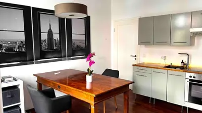 Grundriss der Unterkunft Stilvolles Design-Apartment mit moderner Küche & Homeoffice